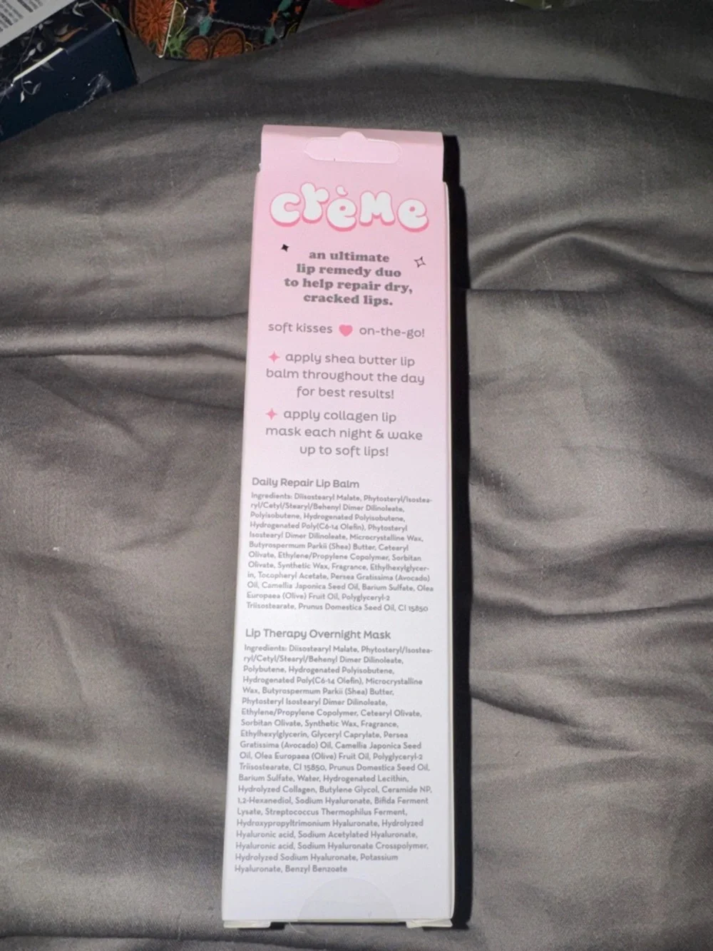 The Crème Shop Strawberry Crème Lip Repair Duo Balm + Mask K-Beauty New